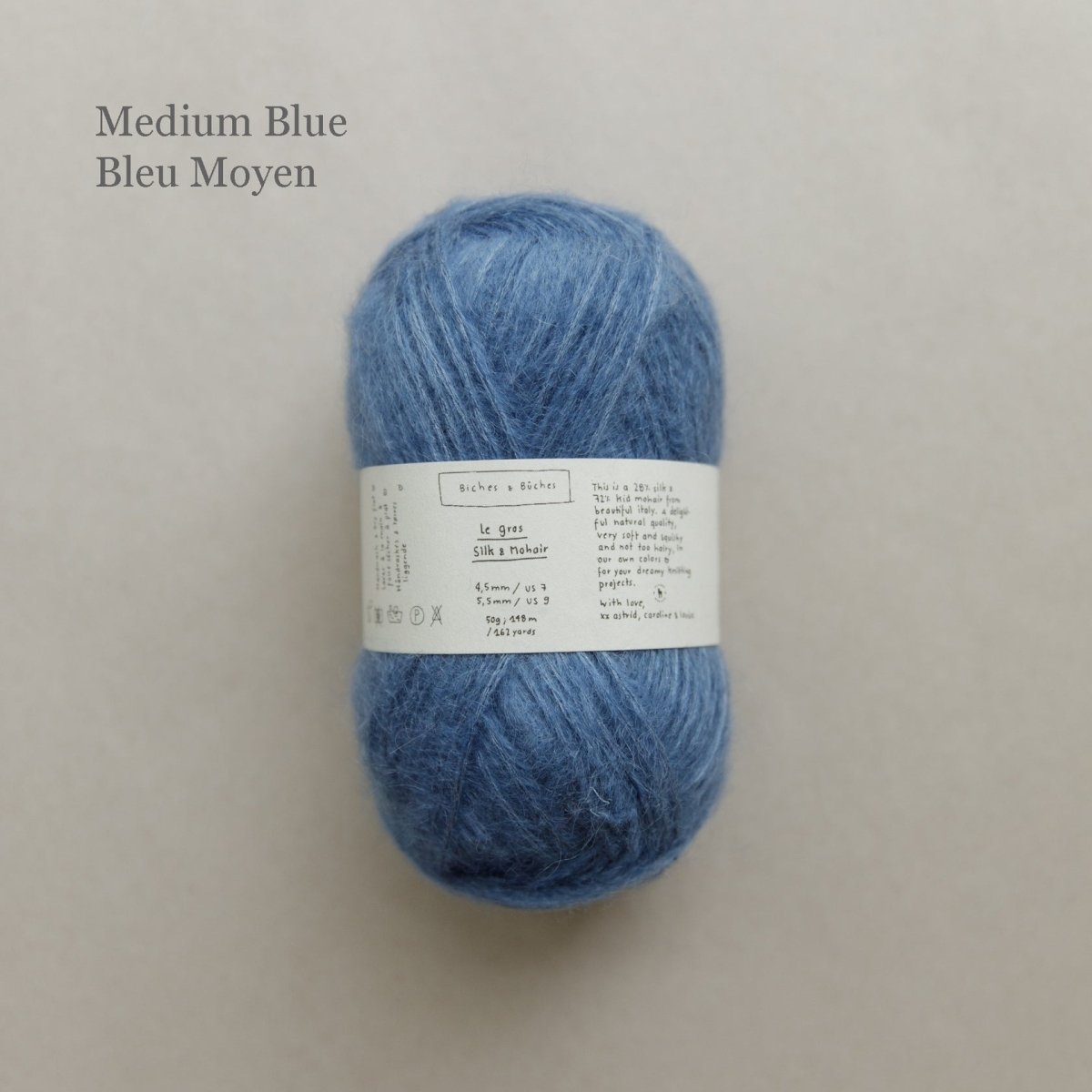 le gros silk & mohair - medium blue at Wabi Sabi