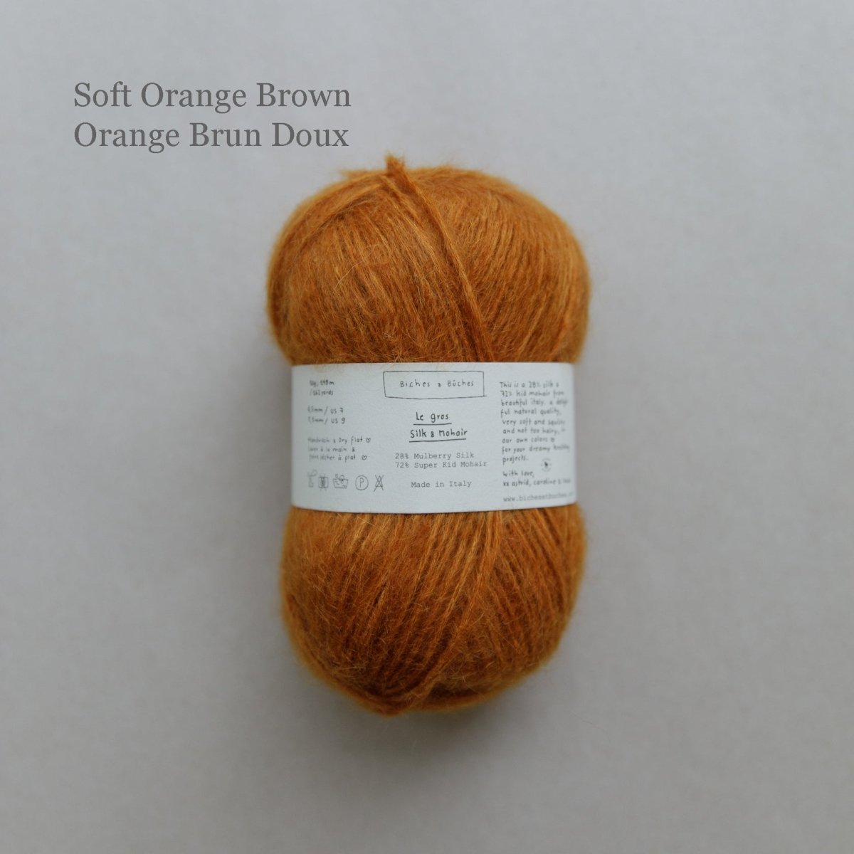 le gros silk & mohair - soft orange brown at Wabi Sabi