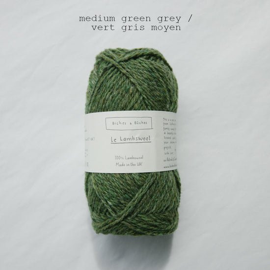 le lambswool - medium green grey at Wabi Sabi