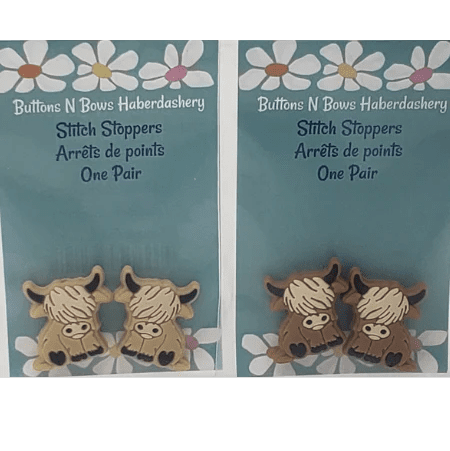 light bison / highland cow needle stoppers by buttons & bows haberdashery at Wabi Sabi