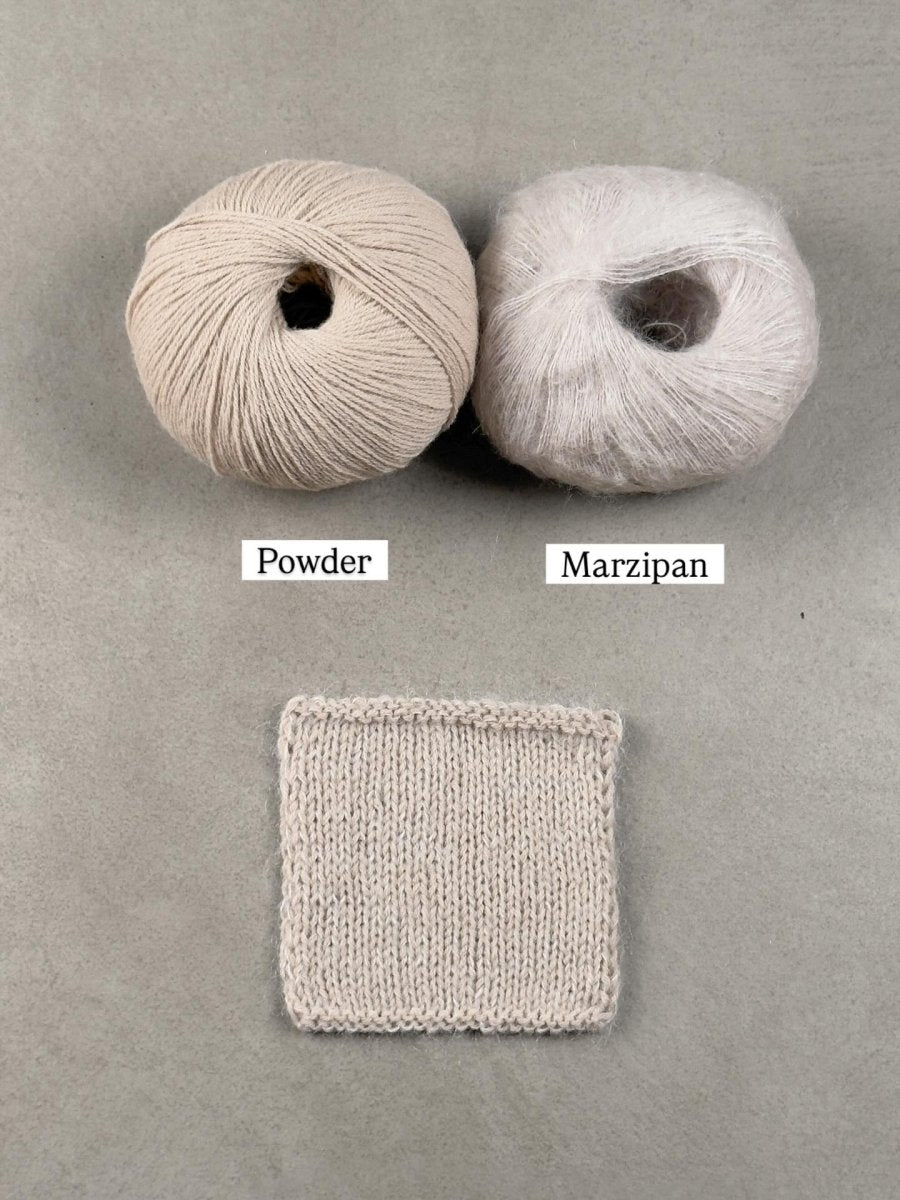 marzipan powder by knitting for olive at Wabi Sabi