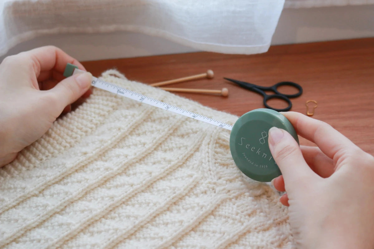 matcha tape measure by seeknit at Wabi Sabi