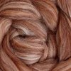 maya chocolate merino roving: multicolours by gram by dyeing house gallery at Wabi Sabi