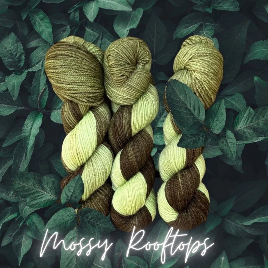 mossy rooftops faerie garden fingering by purl passion fibre arts at Wabi Sabi