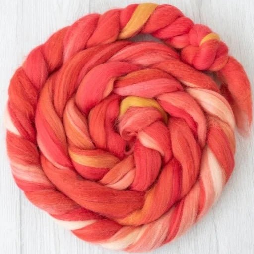 moulin rouge merino multicolour roving by dyeing house gallery at Wabi Sabi
