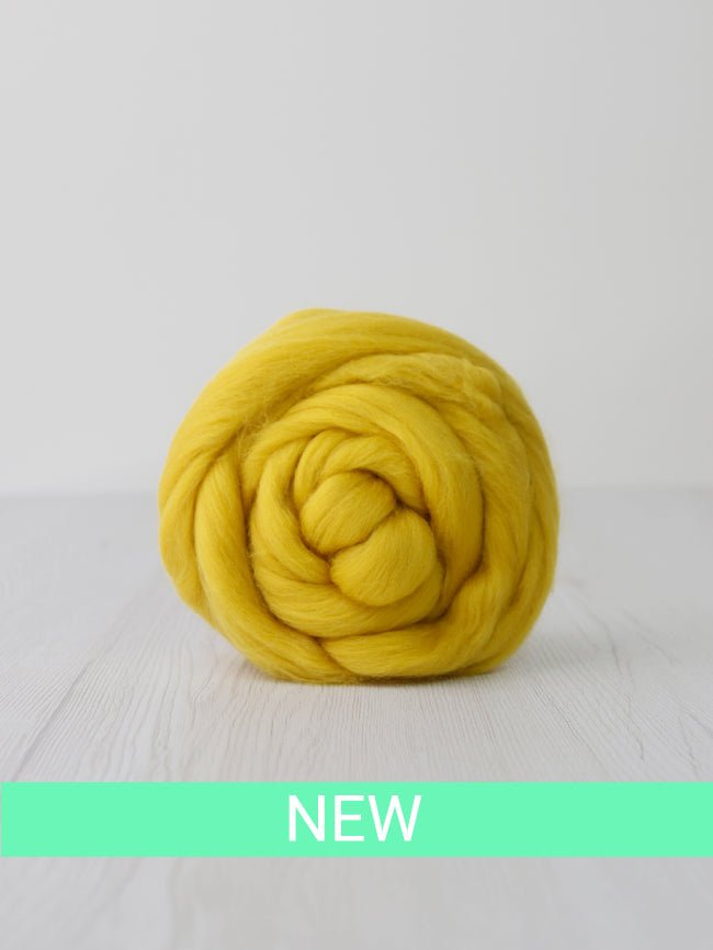 mustard merino roving: solid colours by gram by dyeing house gallery at Wabi Sabi