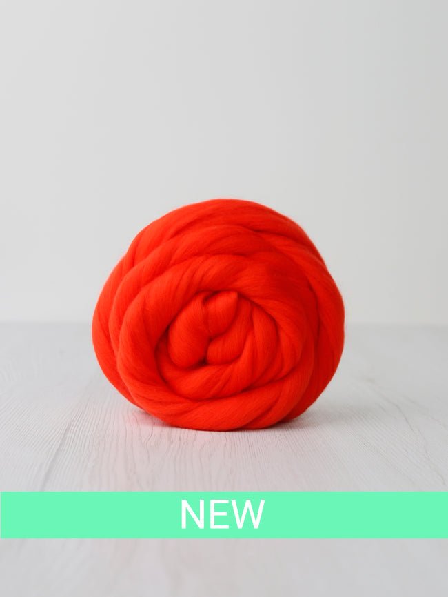 nasturtium merino roving: solid colours by gram by dyeing house gallery at Wabi Sabi