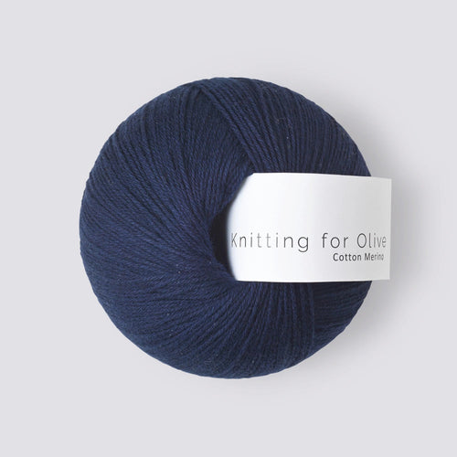 navy blue cotton merino by knitting for olive at Wabi Sabi