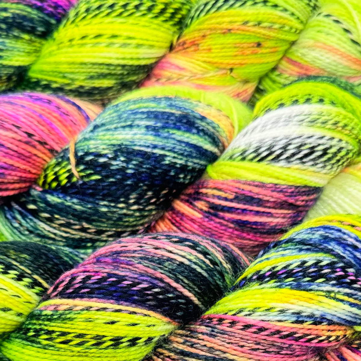 'lime twist ' nebula eclipse sock by full moon fibres | Wabi Sabi