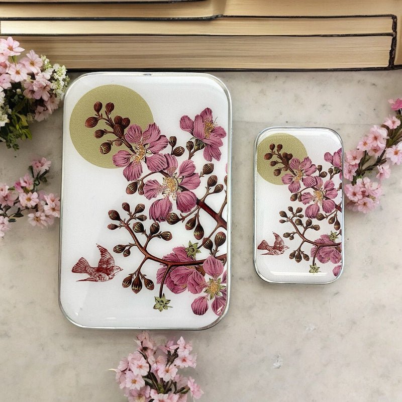 cherry blossom & swallow notion tins by firefly notes at Wabi Sabi