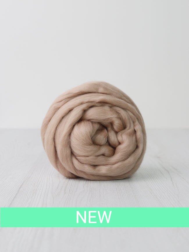 nougat merino roving: solid colours by gram by dyeing house gallery at Wabi Sabi