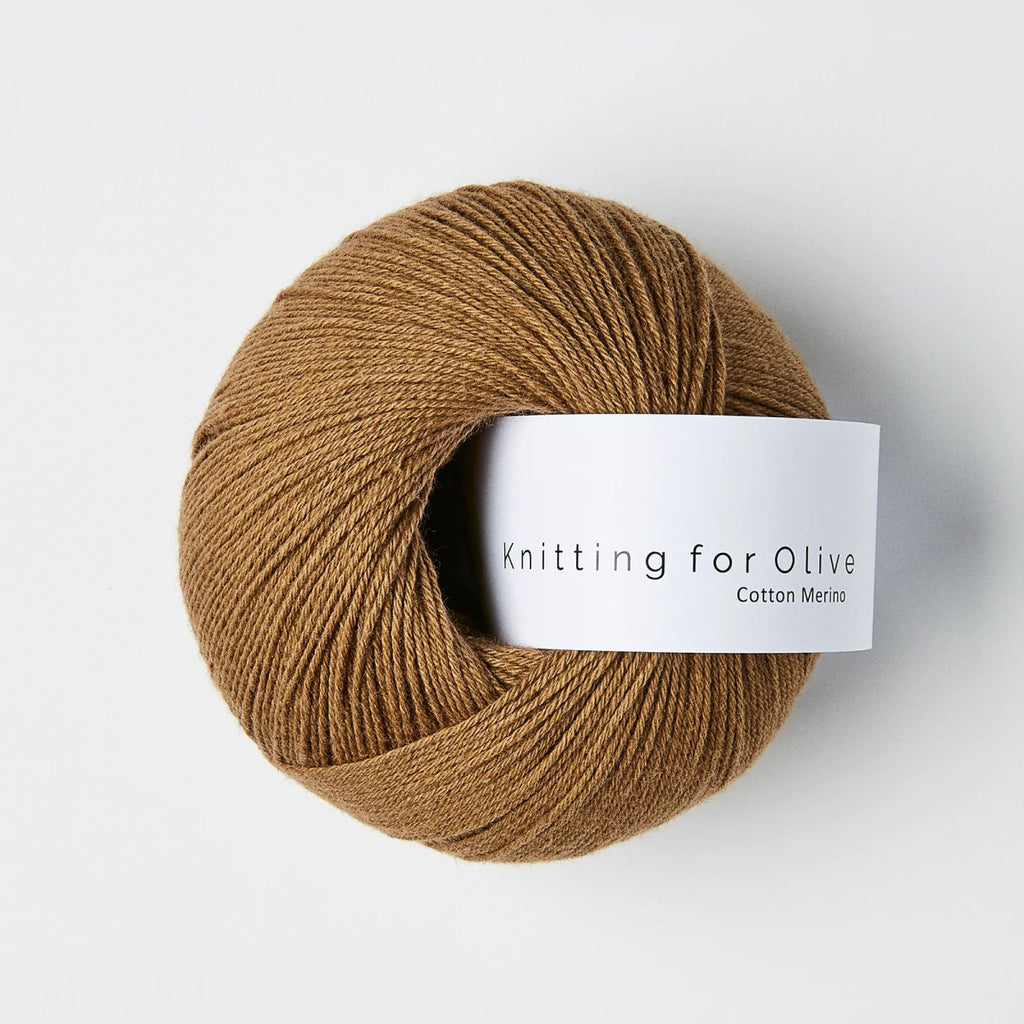 nut brown cotton merino by knitting for olive at Wabi Sabi