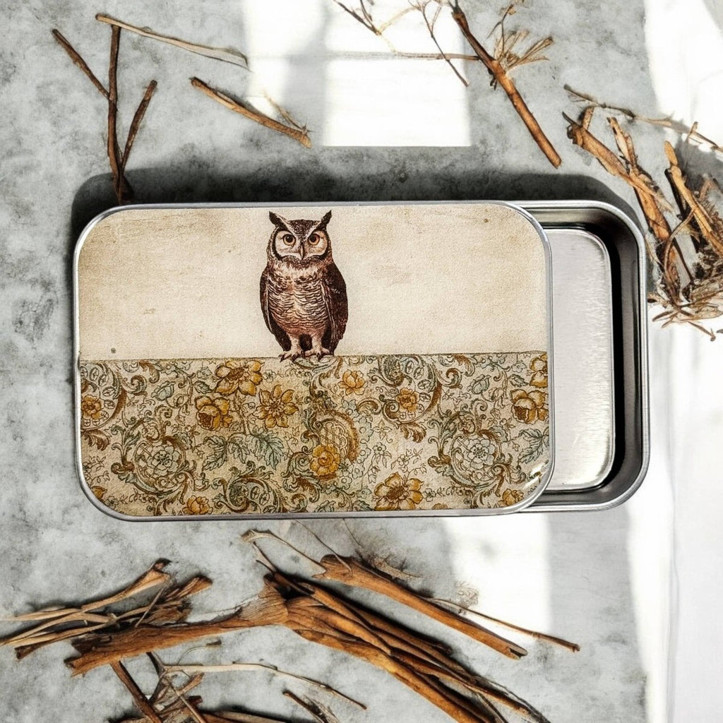 Owl Notions Tin by Firefly Notes at Wabi Sabi