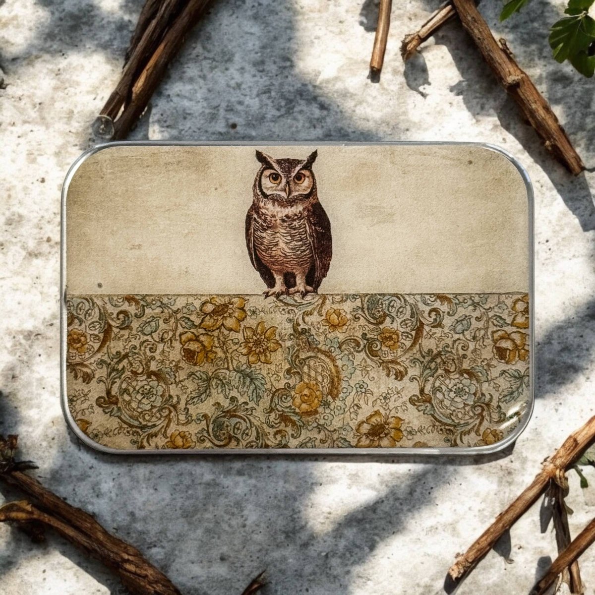 Owl Notions Tin by Firefly Notes at Wabi Sabi