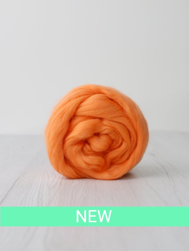pale apricot merino roving: solid colours by gram by dyeing house gallery at Wabi Sabi
