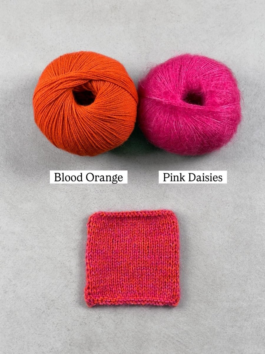 pink daisies blood orange by knitting for olive at Wabi Sabi