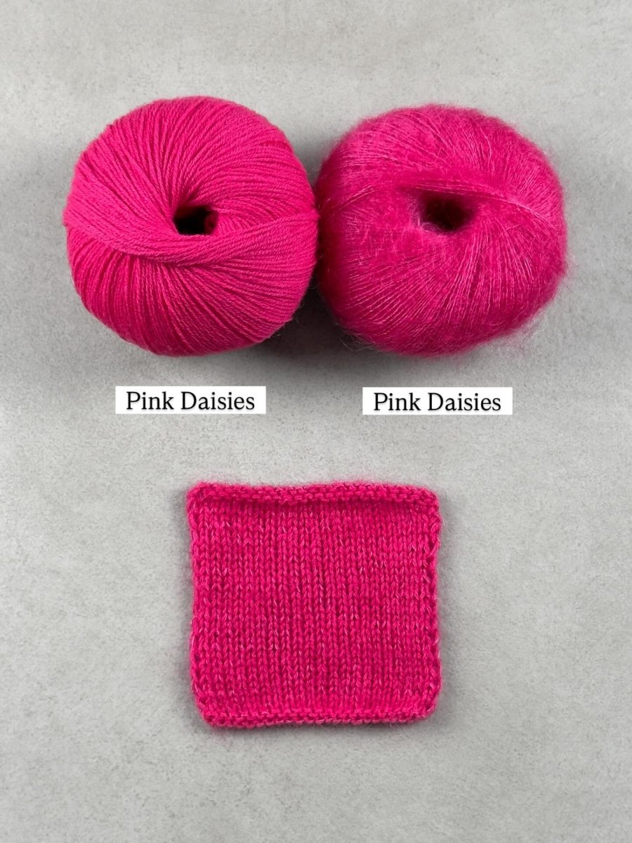 pink daisies pink daisies by knitting for olive at Wabi Sabi