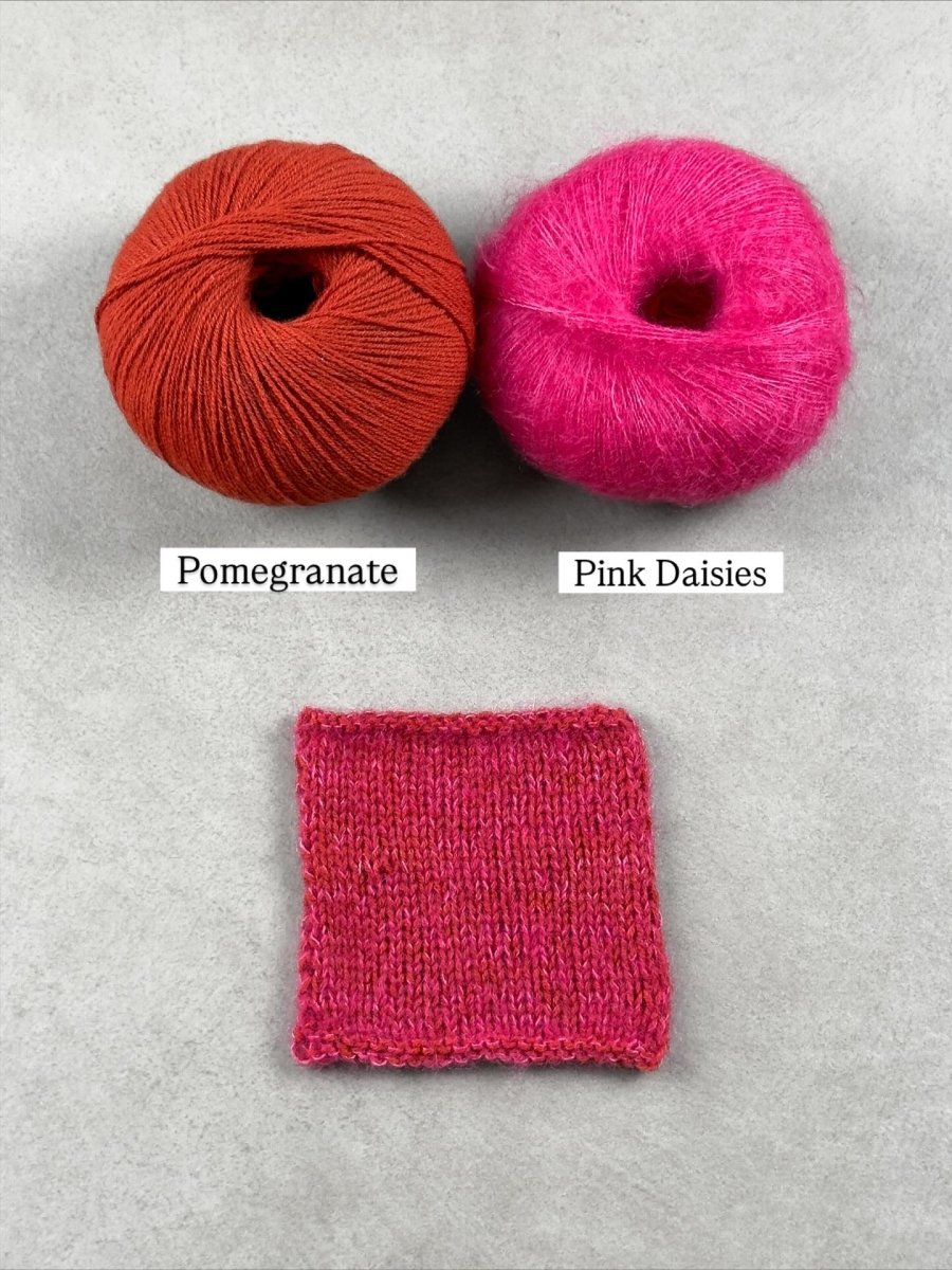 pink daisies pomegranate pairings by knitting for olive at Wabi Sabi