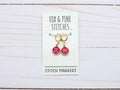 Pink Right/Wrong Side Stitch Markers by Fox & Pine Stitches at Wabi Sabi