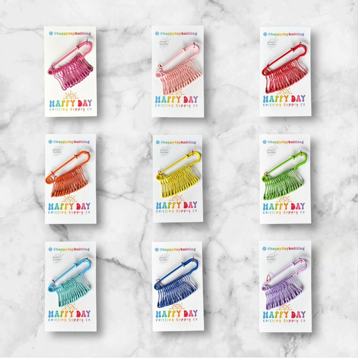 Pink stitch holder & marker sets by happy day at Wabi Sabi