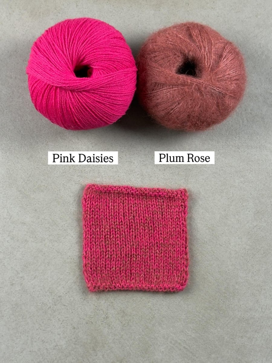 plum rose pink daisies by knitting for olive at Wabi Sabi