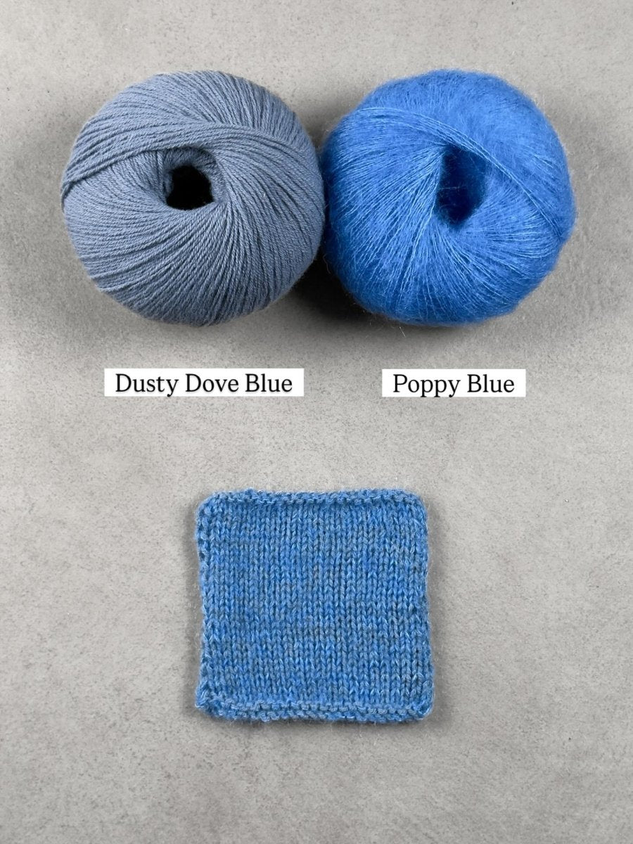 poppy blue dusty dove blue by knitting for olive at Wabi Sabi