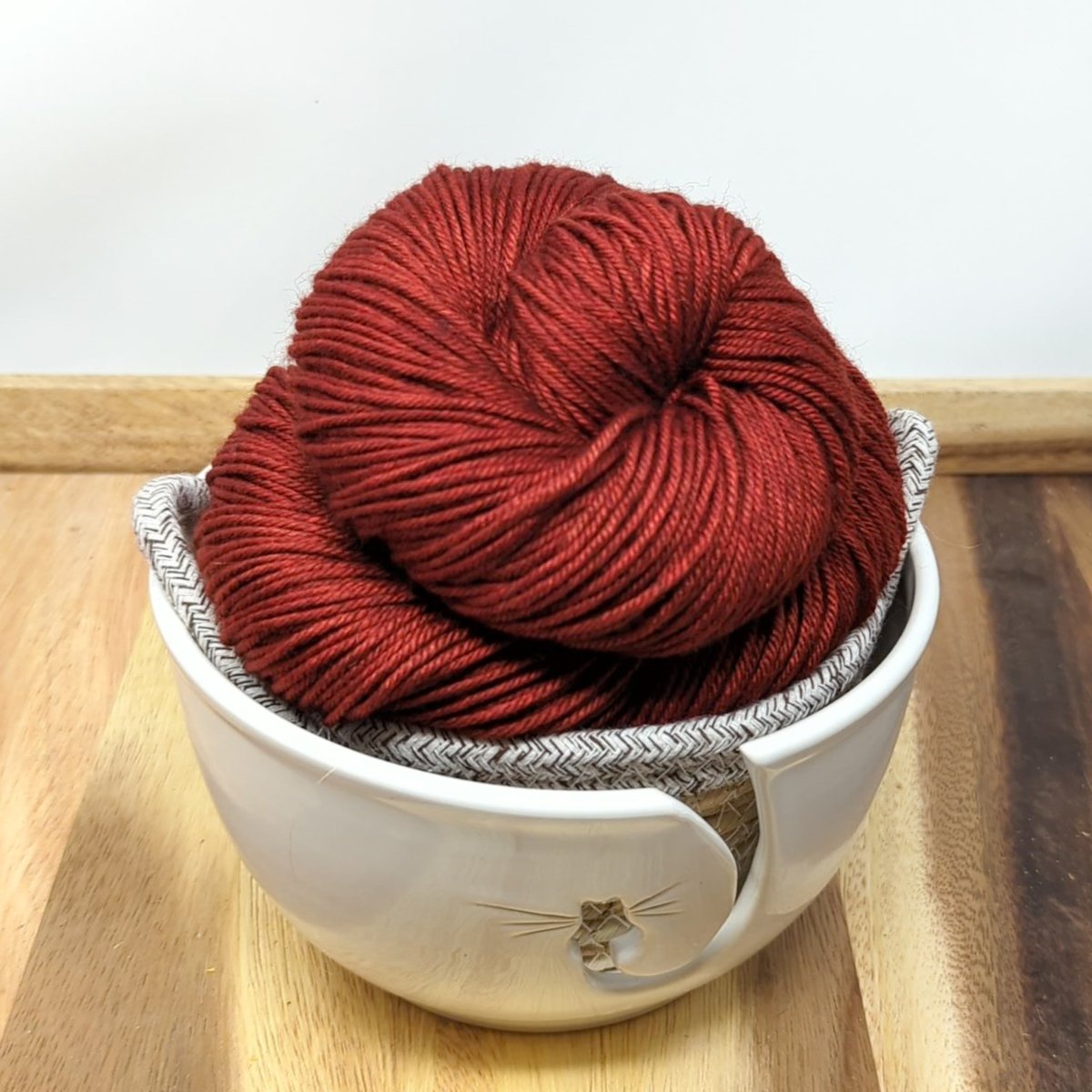 poppy red silk yak fingering by alley cat yarns at Wabi Sabi