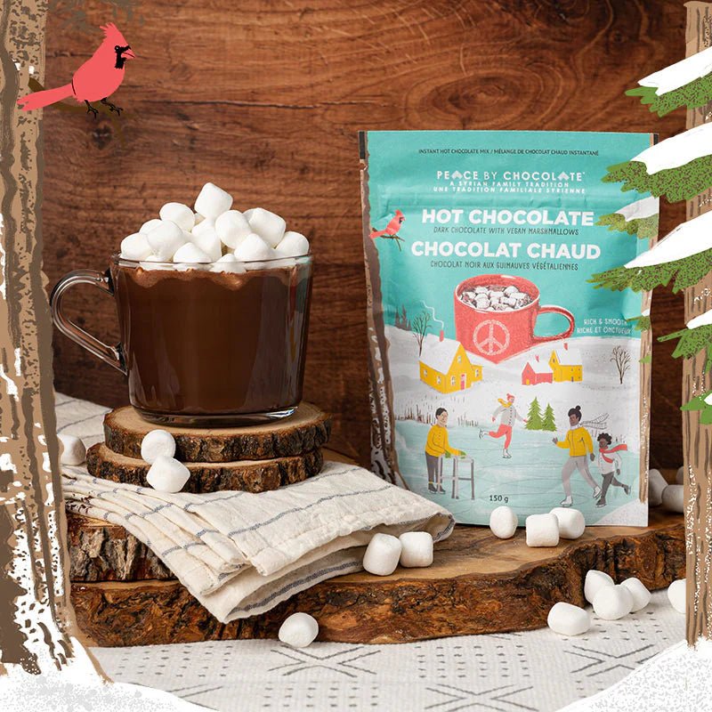 ' ' premium dark hot chocolate with marshmallows (150g) by peace by chocolate | Wabi Sabi