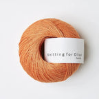 mandarin orange pure silk by knitting for olive at Wabi Sabi