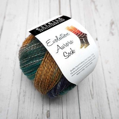 q60801 flare aurora sock by estelle yarns at Wabi Sabi