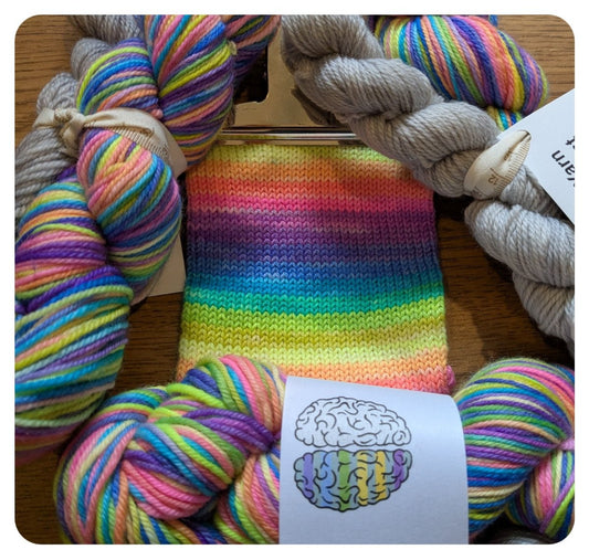 'rainbow ' dk self stripe sock 4ply by the yarn therapist | Wabi Sabi