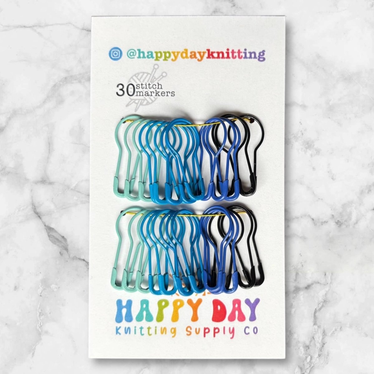 Rainy Day locking stitch marker sets (30 bulb pins) by happy day at Wabi Sabi