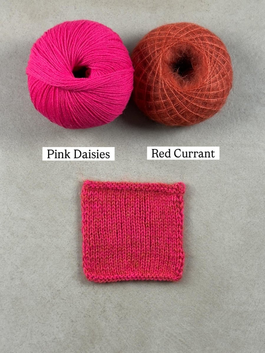 red currant pink daisies by knitting for olive at Wabi Sabi