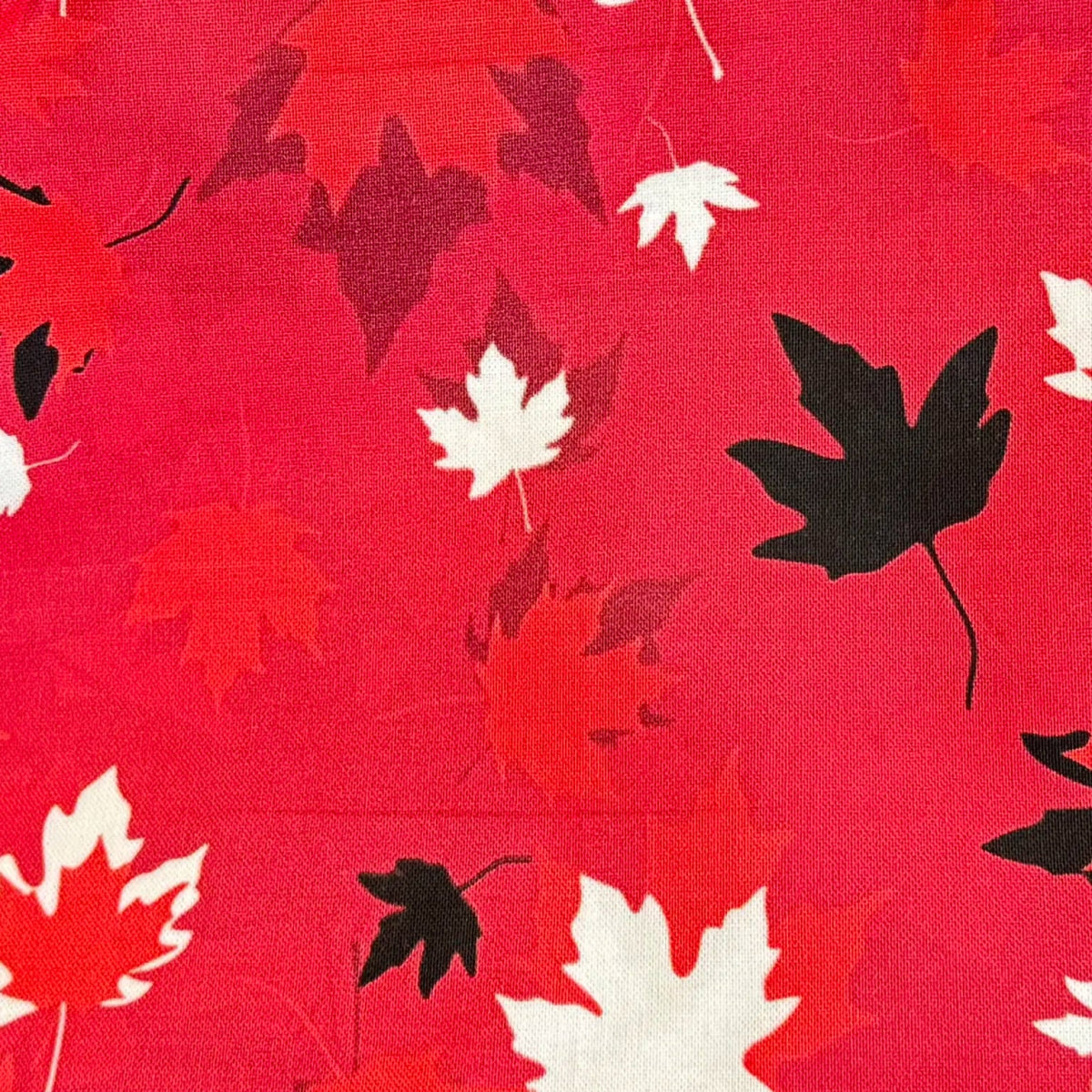 'red & white & black maple leaves ' canada themed project bags: sock size by Doorstopper | Wabi Sabi