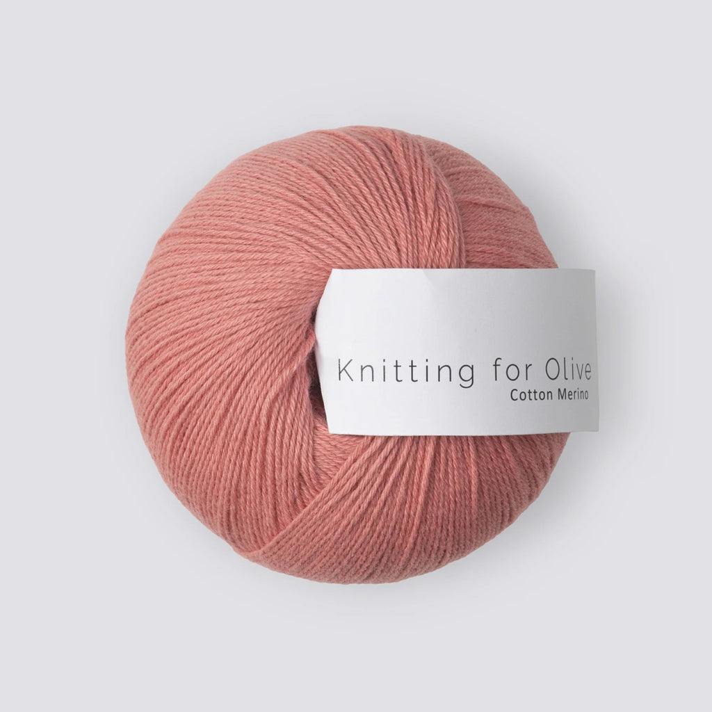 rhubarb rose cotton merino by knitting for olive at Wabi Sabi