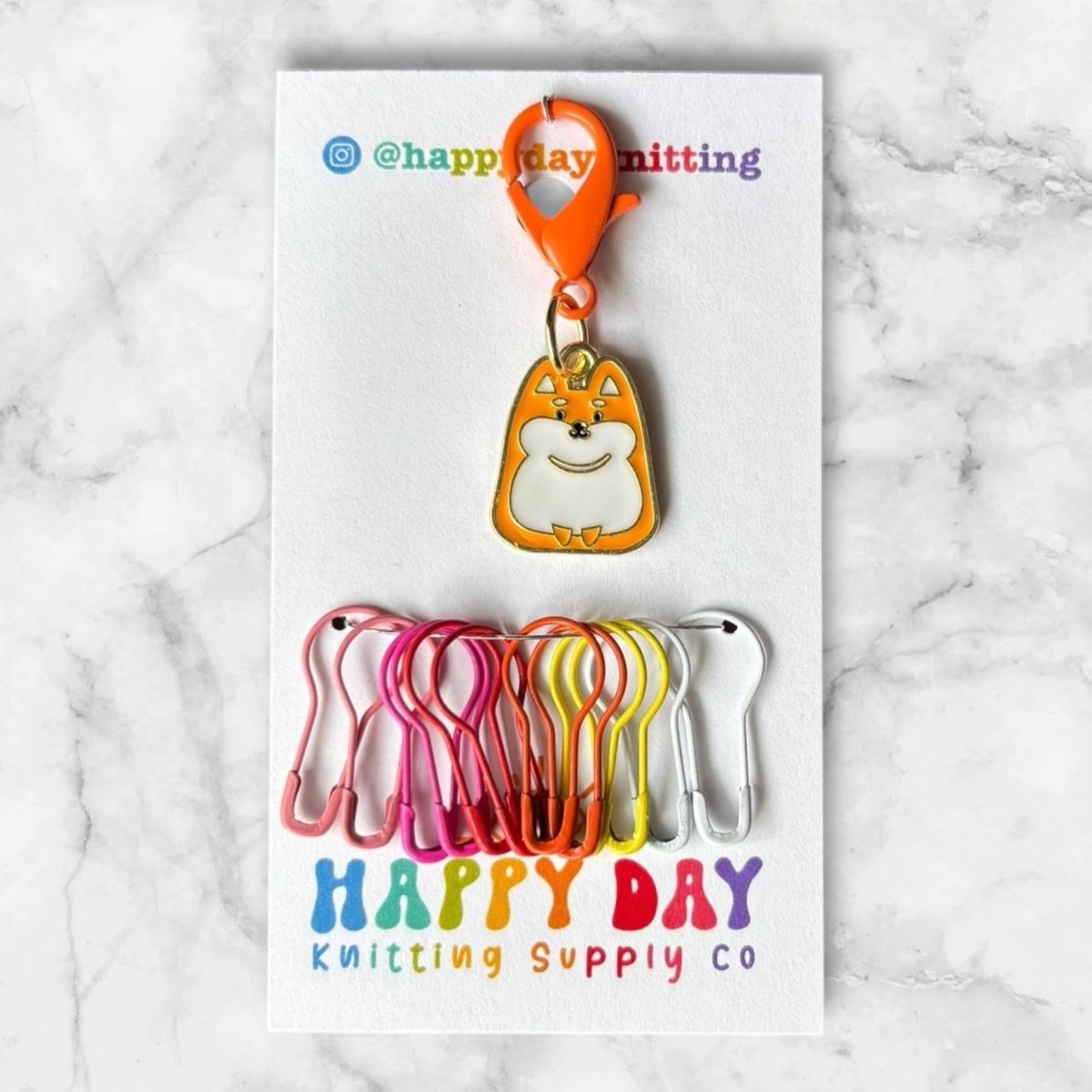 shiba stitch marker set by happy day at Wabi Sabi