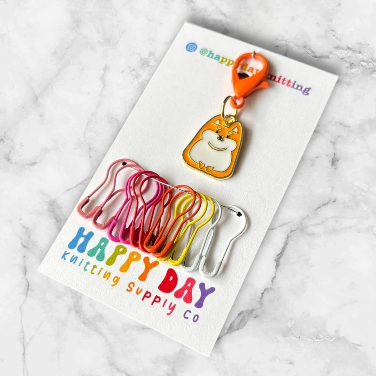 shiba stitch marker set by happy day at Wabi Sabi