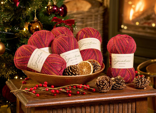 ' ' signature sparkle 4ply: 2025 mulled wine by west yorkshire spinners | Wabi Sabi