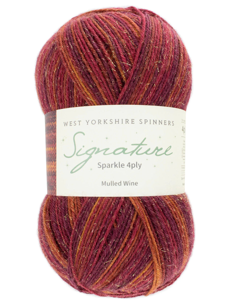 ' ' signature sparkle 4ply: 2025 mulled wine by west yorkshire spinners | Wabi Sabi