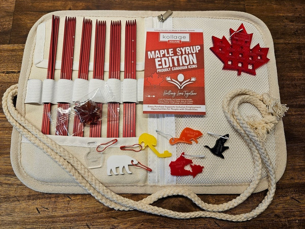 square double pointed needle set:maple syrup edition by kollage square needles at Wabi Sabi