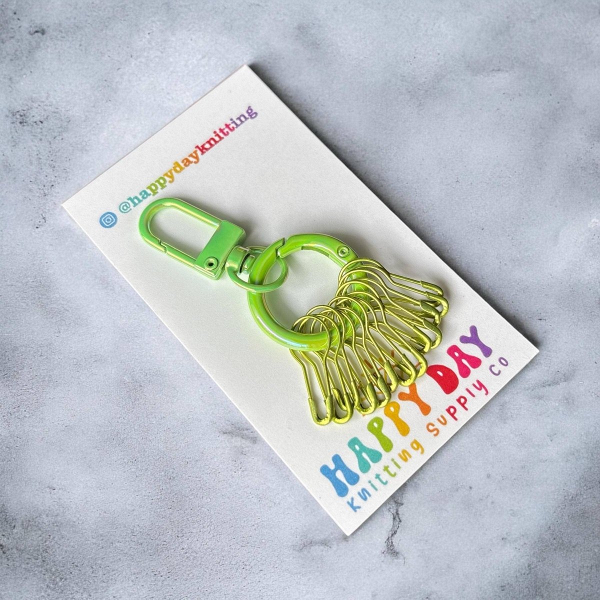 stitch marker holder & pins by happy day at Wabi Sabi