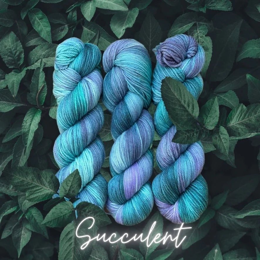 succulent faerie garden fingering by purl passion fibre arts at Wabi Sabi