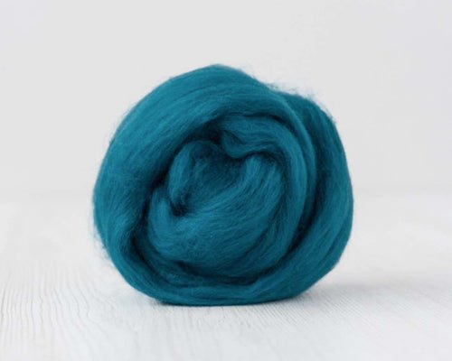 teal corriedale roving by gram by ashford / dyeing house gallery at Wabi Sabi