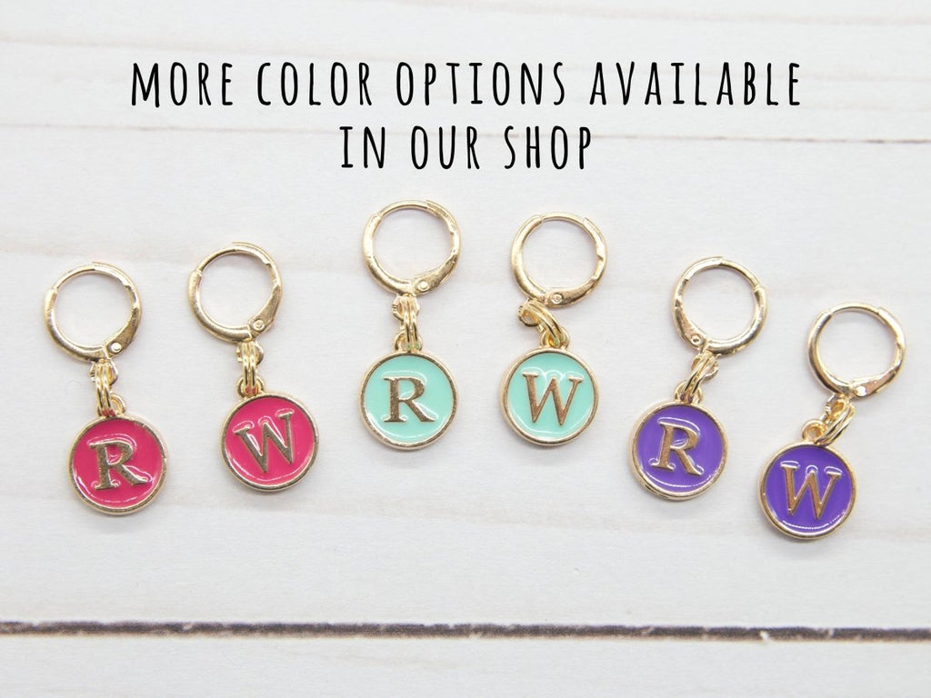 Teal Right/Wrong Side Stitch Markers by Fox & Pine Stitches at Wabi Sabi