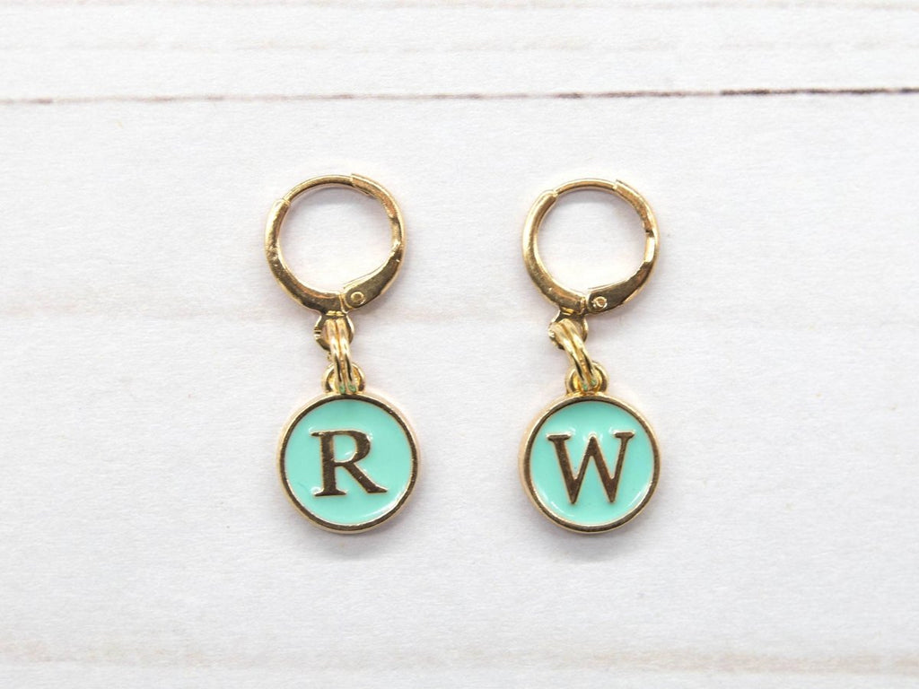 Teal Right/Wrong Side Stitch Markers by Fox & Pine Stitches at Wabi Sabi