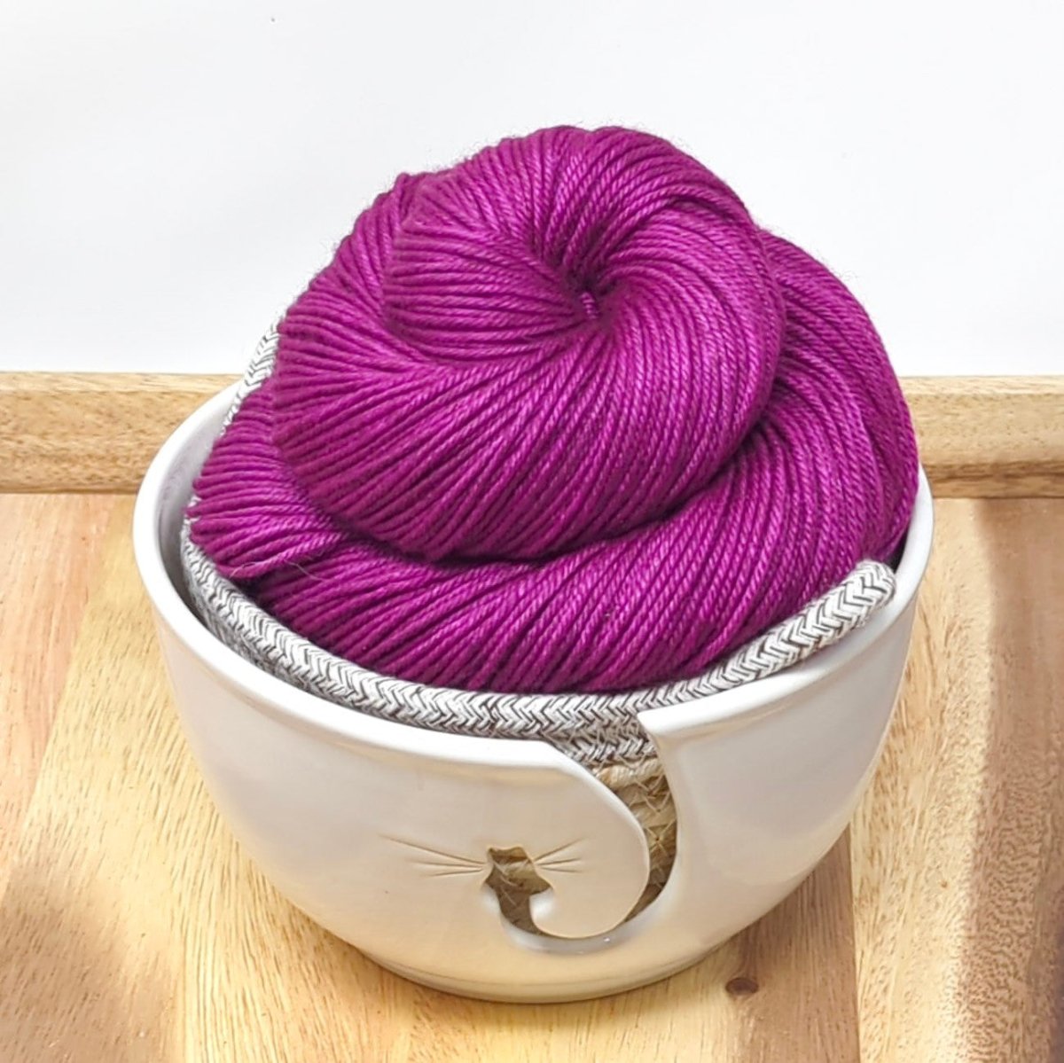 vibrant fuschia silk yak fingering by alley cat yarns at Wabi Sabi