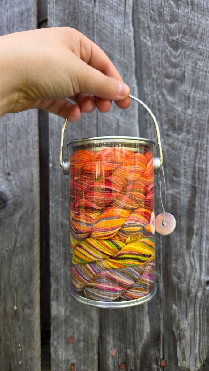 Western Red Lily (Saskatchewan) provincial flowers paint cans by Koigu Wool Designs at Wabi Sabi
