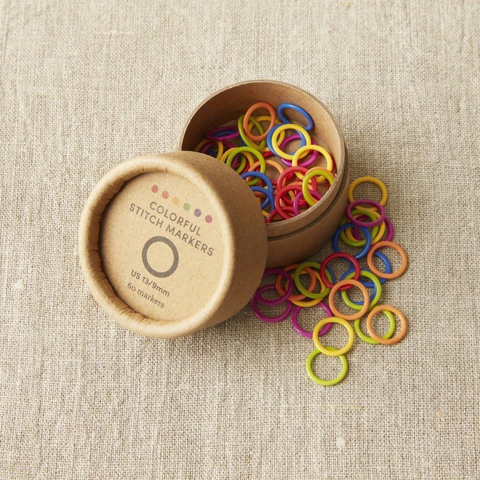 'Jumbo - up to 16 mm ' colourful ring stitch markers by Cocoknits | Wabi Sabi