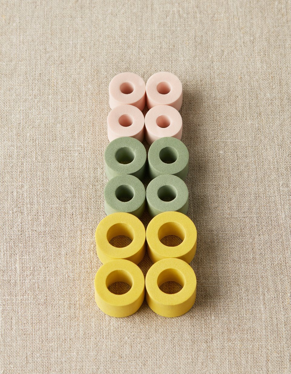 Jumbo stitch stoppers by cocoknits at Wabi Sabi