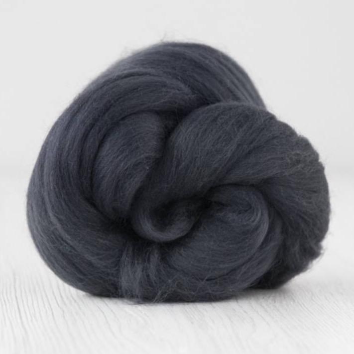 graphite merino roving: solid colours by gram by dyeing house gallery at Wabi Sabi